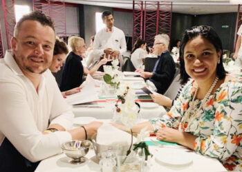 Em um jantar Romântico no navio, o casal Ana Cláudia Adriano Pazzianotto e Luiz Felipe Mendonça Pazzianotto, comemoram o sucesso do Hotel Terrazza