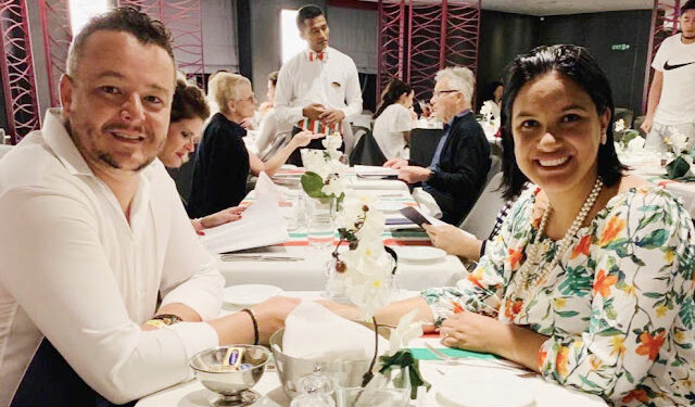 Em um jantar Romântico no navio, o casal Ana Cláudia Adriano Pazzianotto e Luiz Felipe Mendonça Pazzianotto, comemoram o sucesso do Hotel Terrazza 45 Em um jantar Romântico no navio, o casal Ana Cláudia Adriano Pazzianotto e Luiz Felipe Mendonça Pazzianotto, comemoram o sucesso do Hotel Terrazza