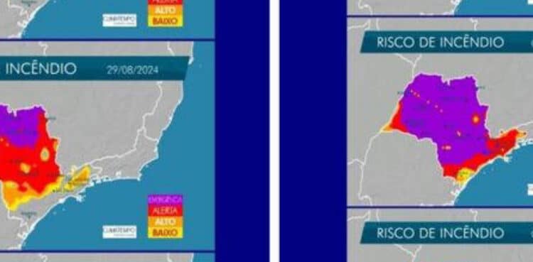 São Paulo terá risco máximo de incêndios em quase todas as regiões no fim da semana; veja mapa